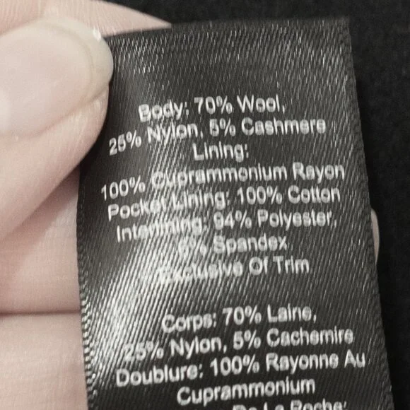 Babaton Cocoon Coat Black Cashmere Wool Funnel Neck Minimal Goth Quiet Lux Coat - Picture 15 of 16